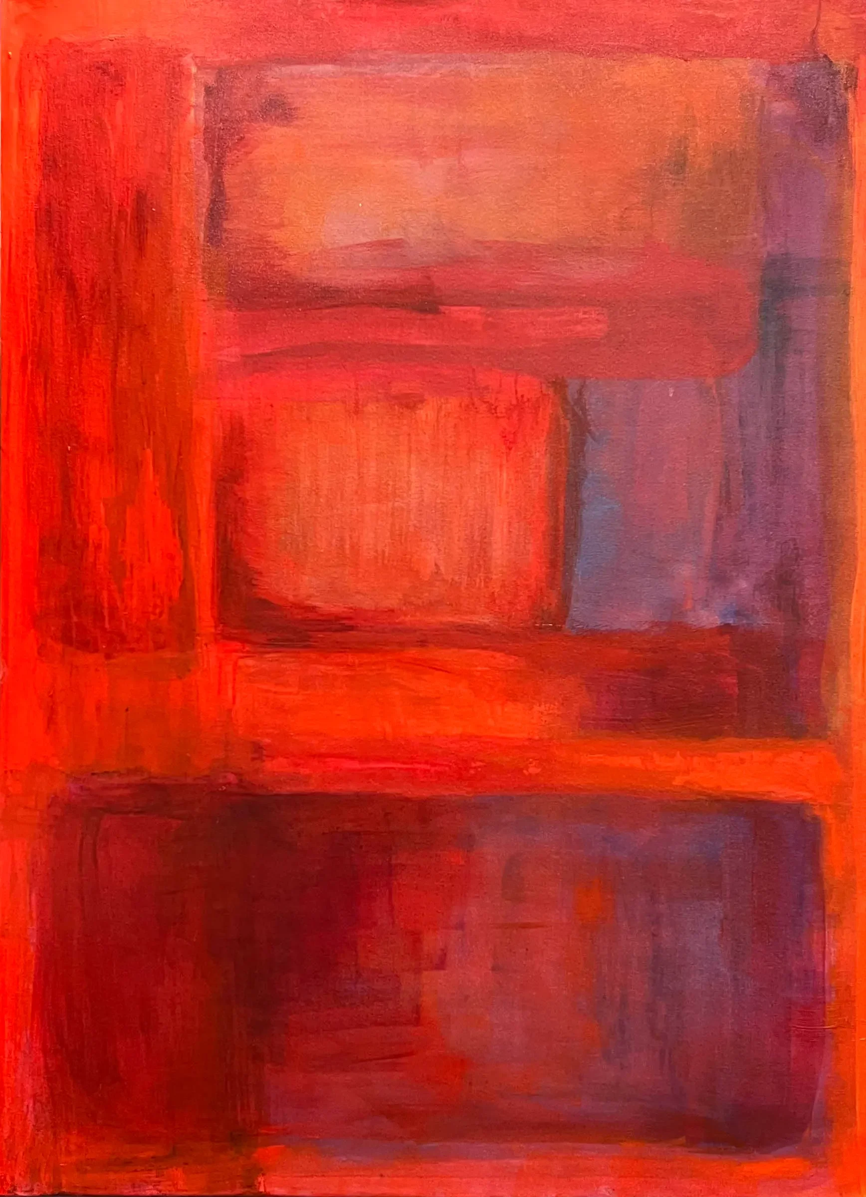 Reads Red,, 28 x 30, acrylic,2025